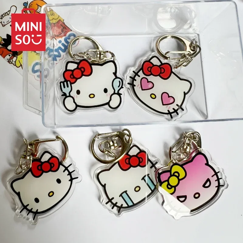 2024 New Hello Kitty Pendant Cute Keychain Single Shoulder Packaging Accessory Backpack Pencil Case Acrylic Trendy Girl Gift