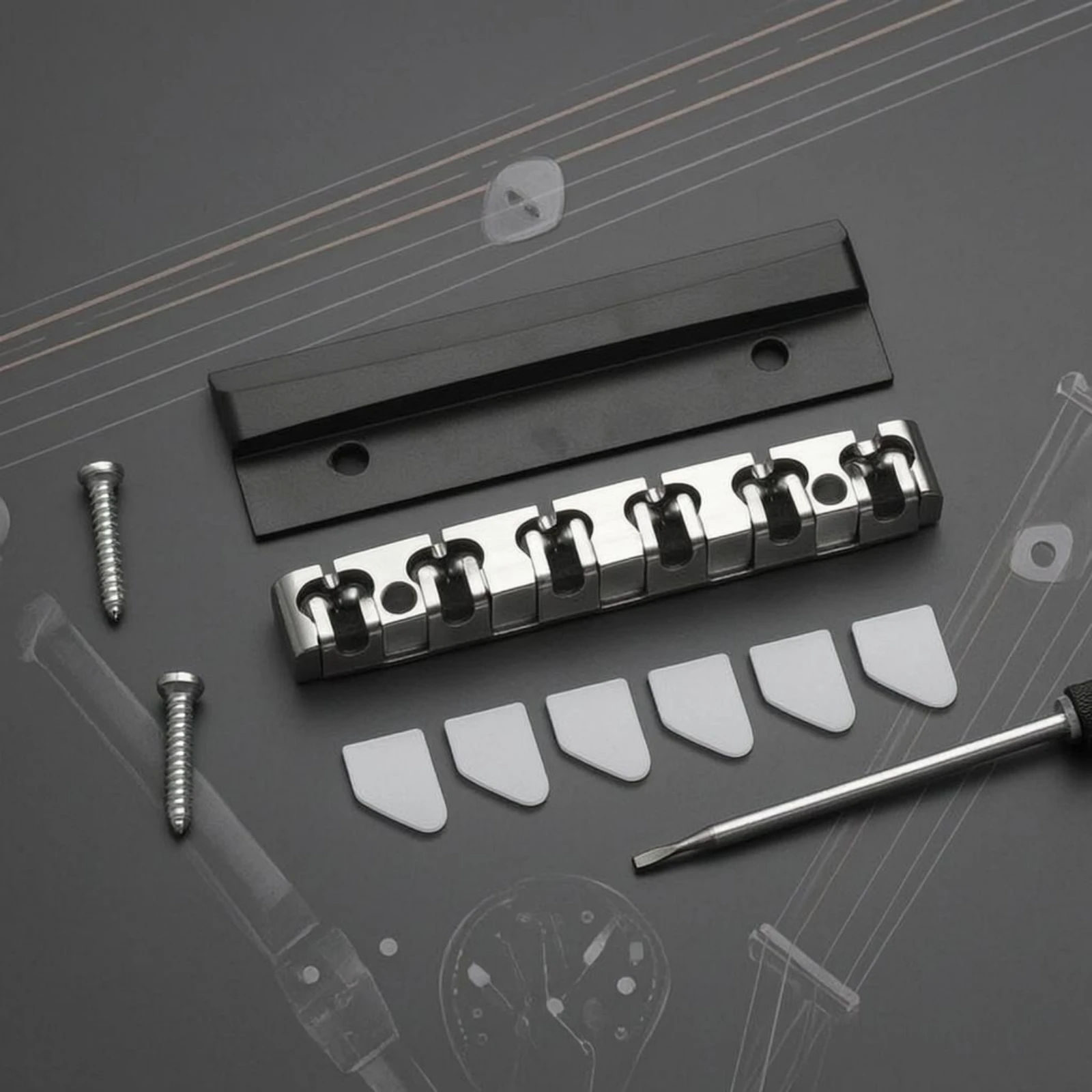 ST-Format-Style Roller Nut Black Mounting Plate 43 Mm Roller Nut Music Gear High Precision Compact