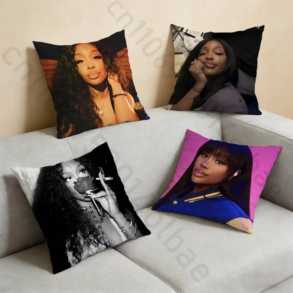 

Singer S-SZA Badges pillowcase casual style decoration, suitable for home decoration (excluding pillow core)