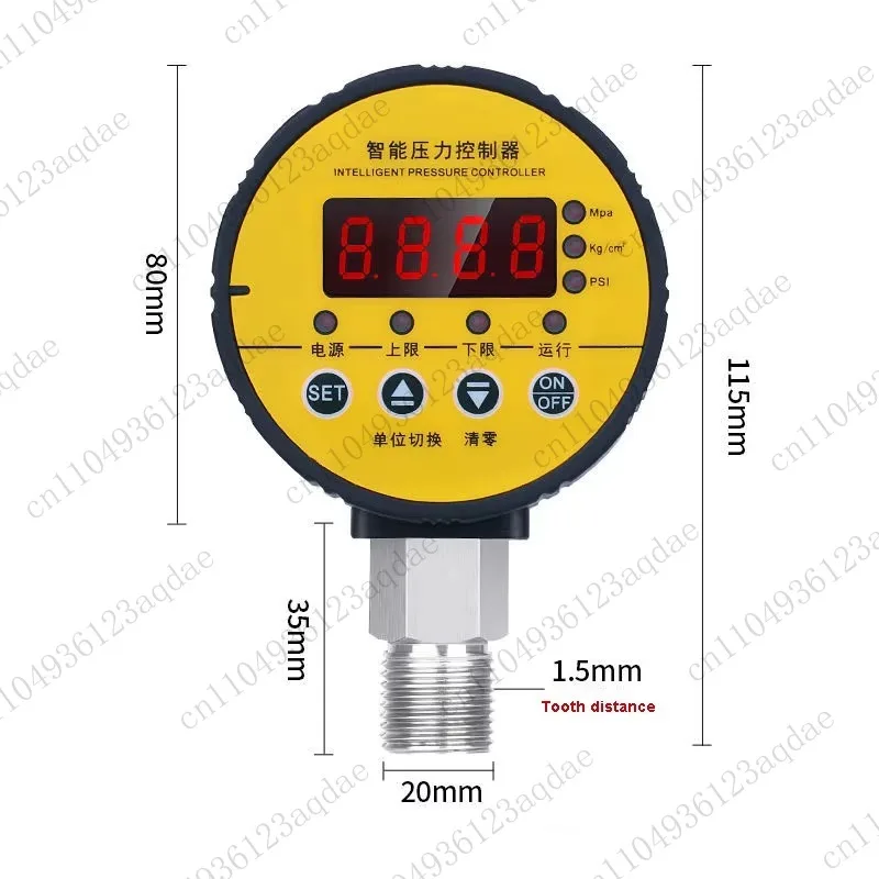Pengukur Tekanan Hidrolik Digital untuk Ban 400 bar / 0 hingga 40 MPa / 10.000 psi Dengan Konektor G1/4