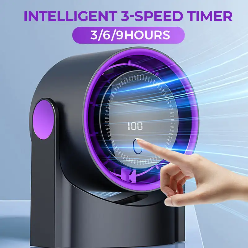 

Мощный настольный турбовентилятор с USB-зарядкой, портативный вентилятор для кемпинга, беспроводной безлопастной вентилятор, циркуляция воздуха, 3-скоростной режим, таймер.