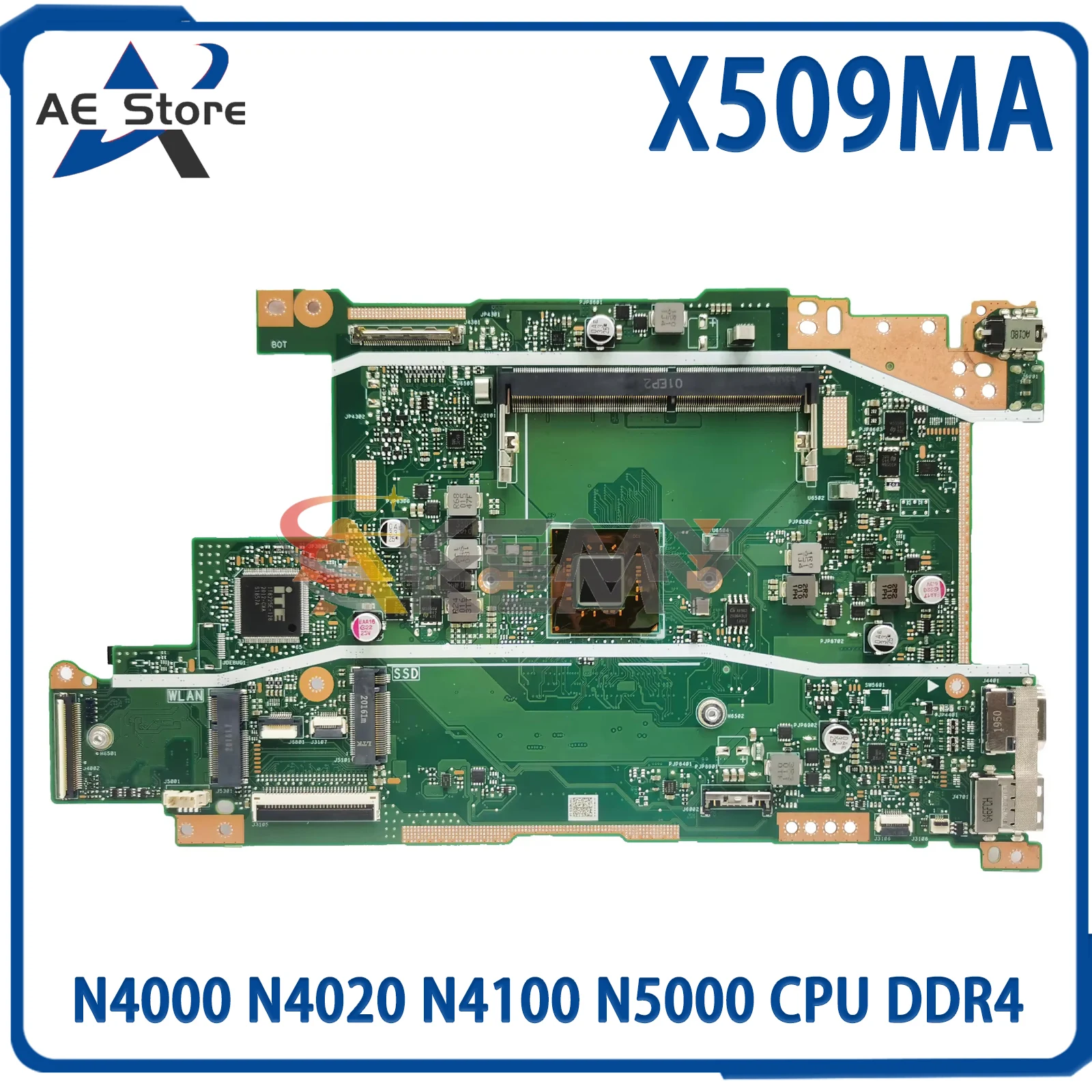 

AE X509MA Mainboard For ASUS VivoBook 14_ASUS X509M F509MA A509MA X409MA Laptop Motherboard N4000 N4020 N4100 N5000 CPU DDR4