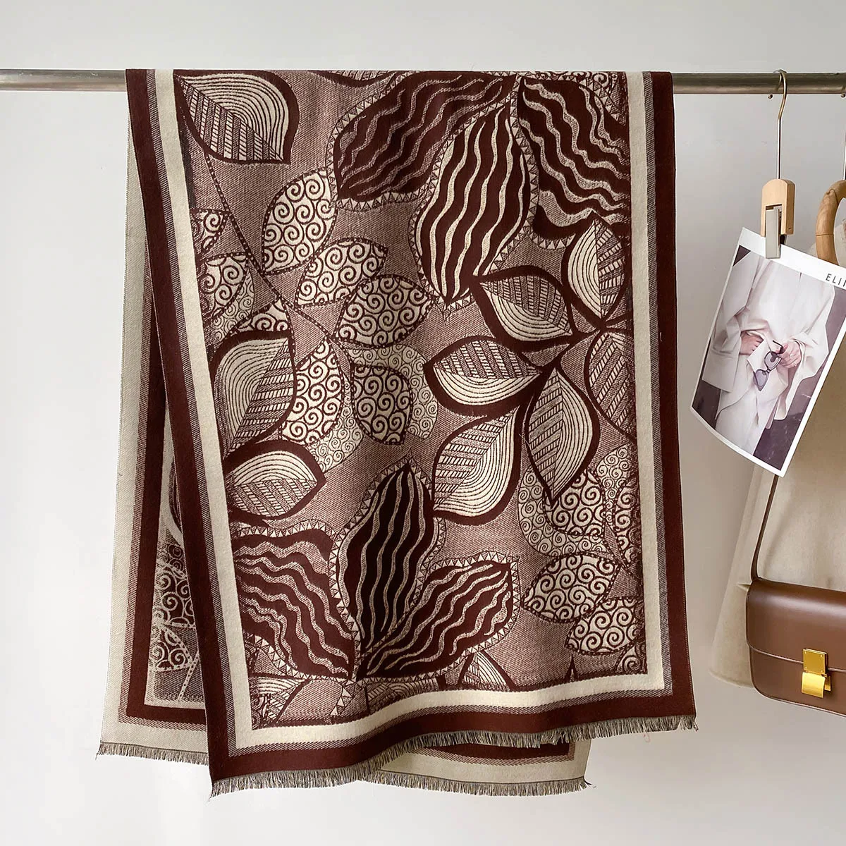 Autumn Luxury Warm Pashmina Scarf Women Tassel Print Shawl And Wrap Winter Female Imitation Cashmere Foulard Blanket