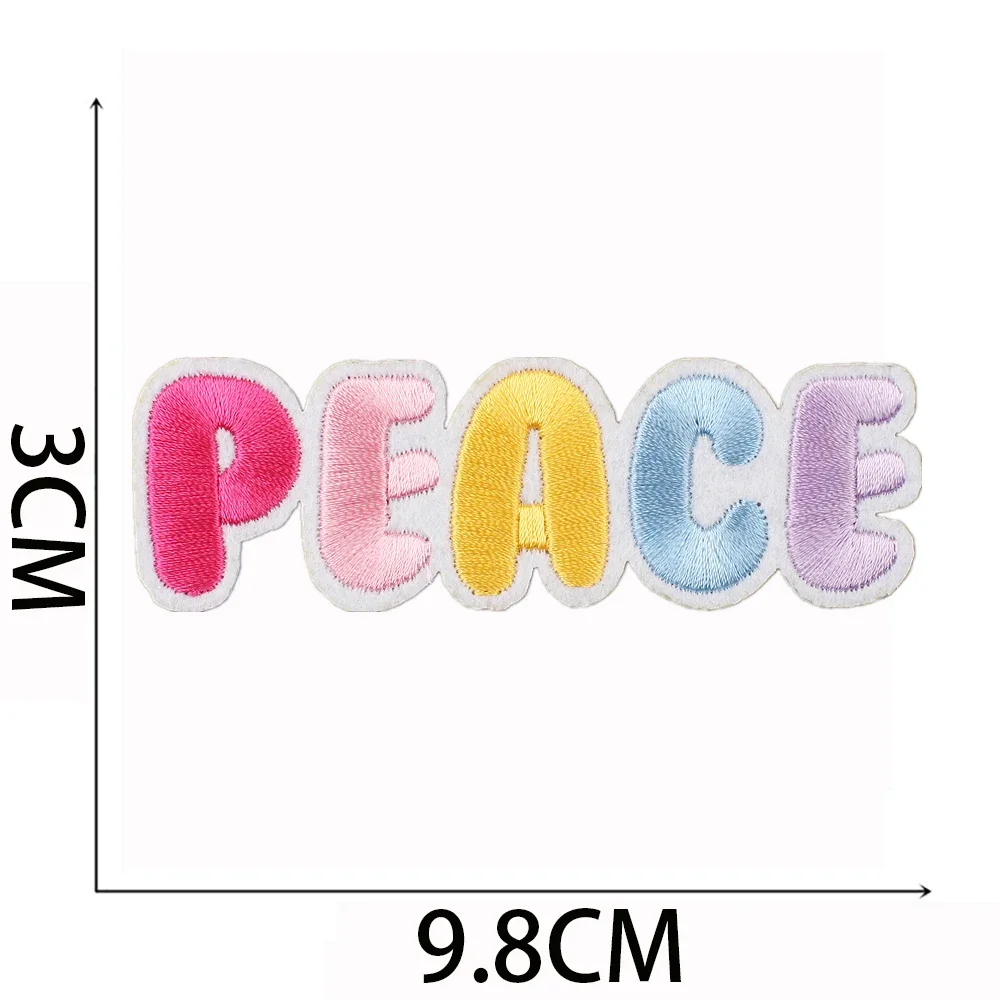 1pcs Patch Pink Heart Stickers Iron On Patches for Clothing Sewing Embroidery Fusible Applique Badge Decoration Stripes