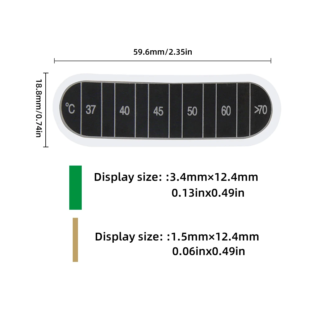 ملصقات درجة الحرارة المقاومة للماء 37-70 ℃   مجموعة مؤشر درجة حرارة السائل المحمول لكوب القهوة والحليب وغلايات الطعام والمطبخ المنزلي