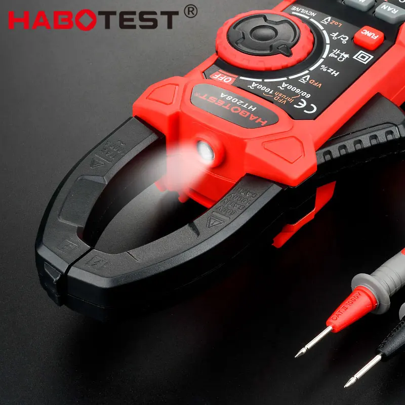 Imagem -03 - Digital Clamp Meter Pro 1000a 1000v ac dc Current Clamp Alicate True Rms Amperímetro Voltímetro Vfd Rel Ohm Capacitor Tester Ht208 206