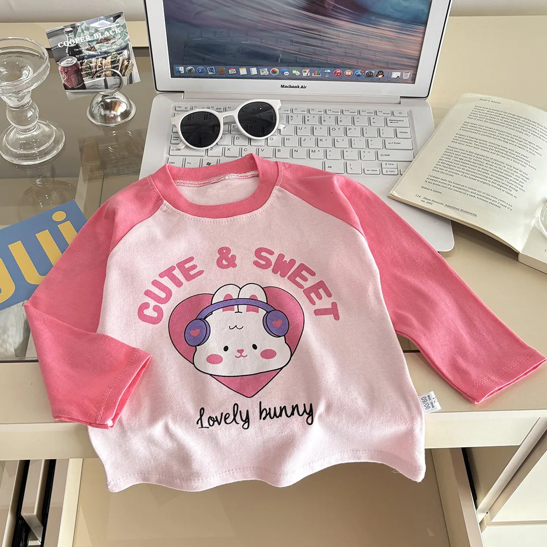 الأطفال طويلة الأكمام تي شيرت الخريف بلايز للأطفال الكرتون لطيف الأطفال تيز القطن طفل أسفل ملابس الطفل الملابس