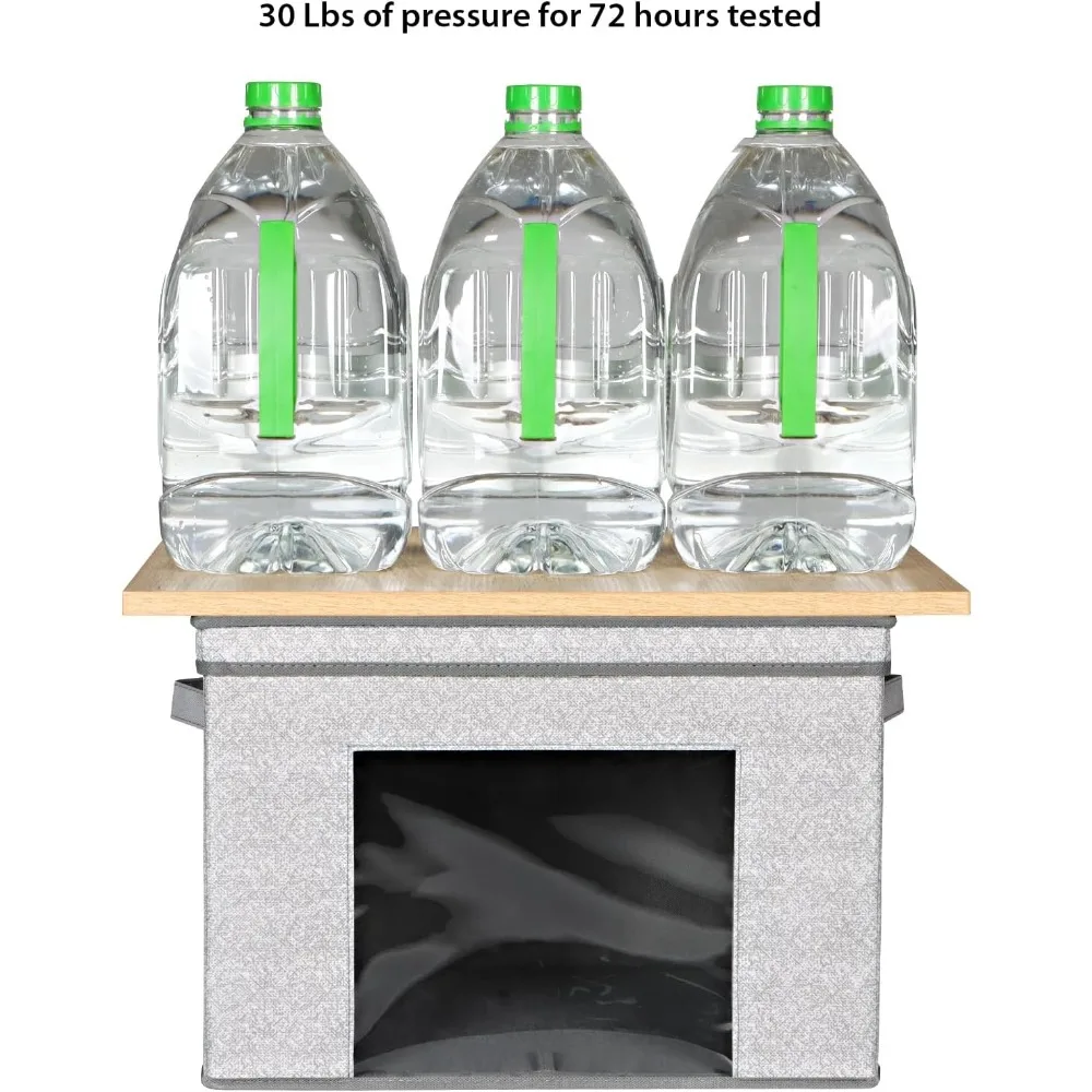 مكعبات تخزين قابلة للطي مع أغطية - مجموعة مكونة من 4 قطع، حاويات تنظيم صناديق تخزين كبيرة من القماش للمنزل والمكتب #3