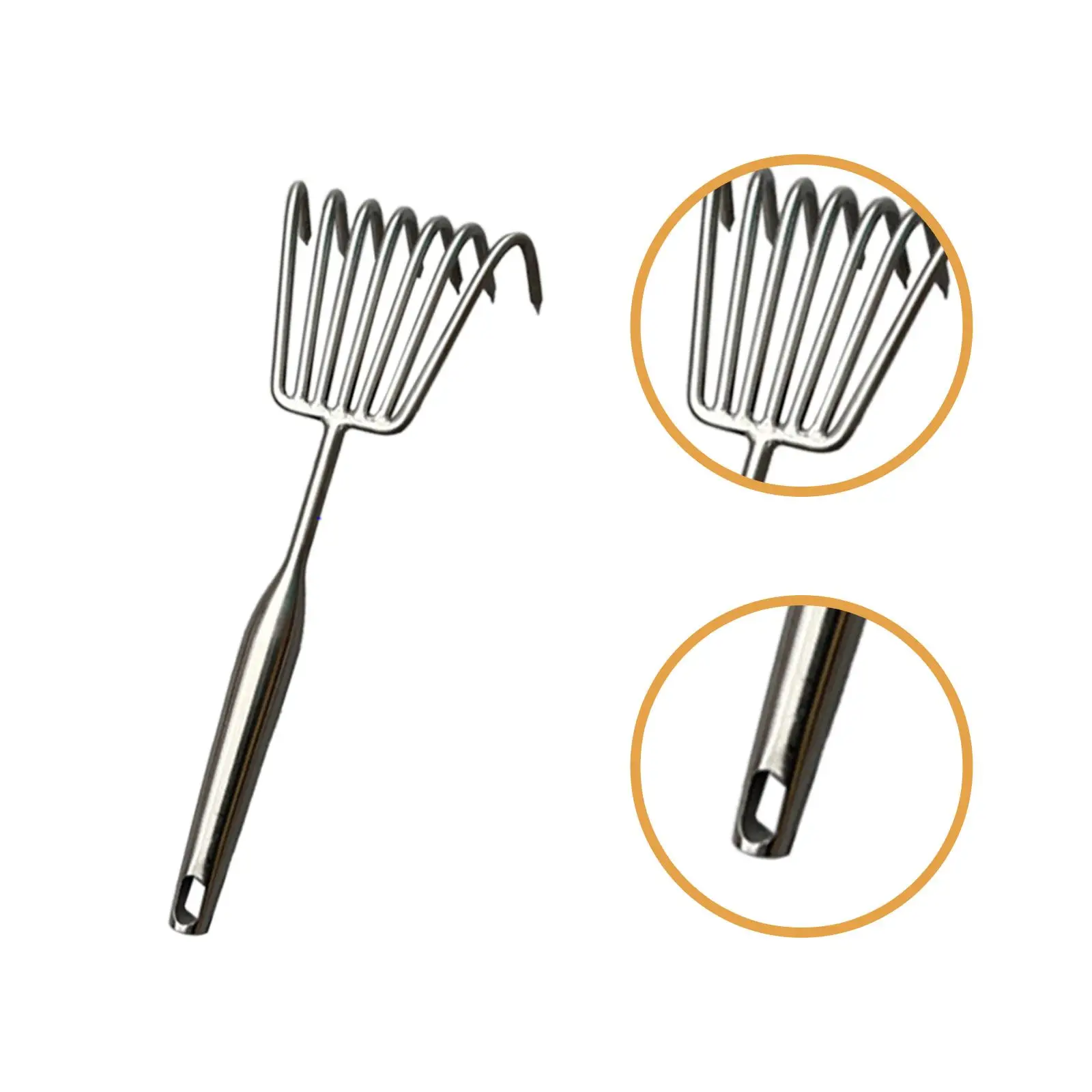 Small Garden Rake Multipurpose Soil Tiller Comfortable Grip Portable Leaf Cleaning Tool for Yard and Beach Adventures