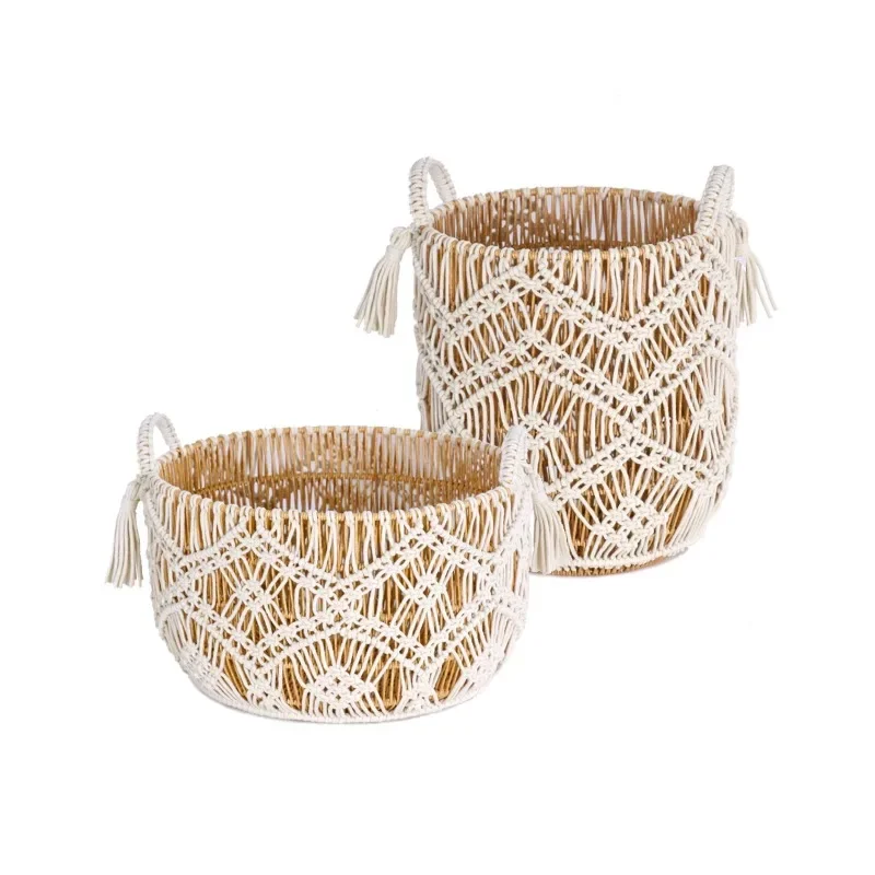 

Plastic Rattan Laundry Basket with Handles, Ventilated Dirty Clothes Bin, Bathroom Storage Tub, Woven Washing Hamper