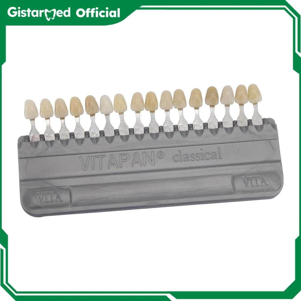 Teeth Shade Guide 16 Colors Teeth Whiting Porcelain VIT APAN Tooth Model Colorimetric Plate Dental Equipment Assistive tools