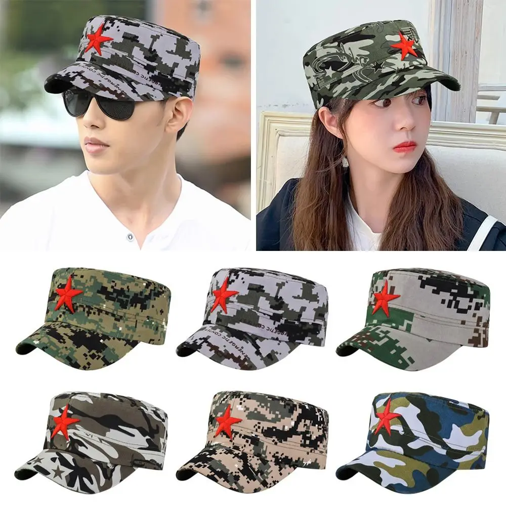 Men Unisex Casual Hat Baseball Cap Cadet Hat Breathable Combat Fishing Flat Adjustable Cap