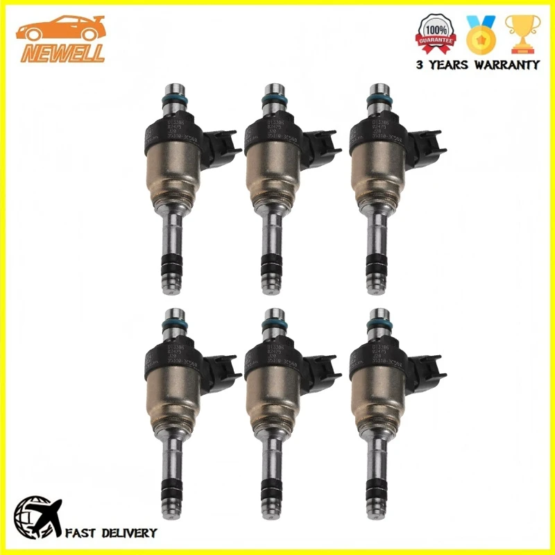 6pcs 35310-3C560 35310-3C570 Fuel Injector For Hyundai Azera Genesis Santa Fe Kia Cadenza K900 Sedona Sorento 3.3 3.8L 2011-2018
