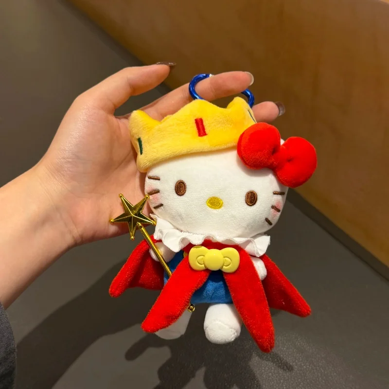 Cartoon Anime Hello Kitty Wishing Star King Kt Cat Keychain Bag Pendant Cute Plush Toy Doll Car Decoration Girl Holiday Gift