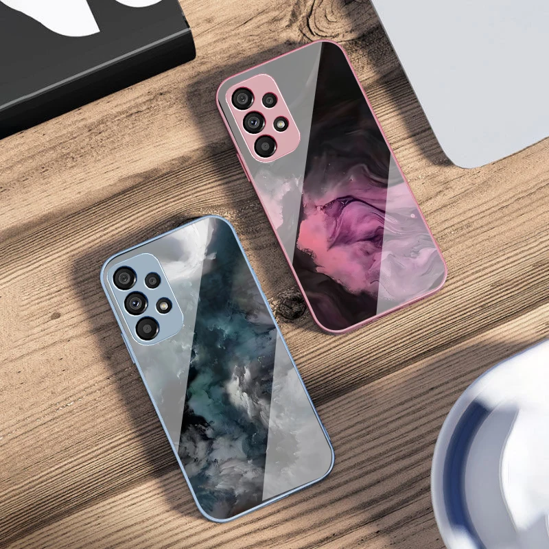 Geometric Gradient For Samsung Galaxy S10 4G S20 11E 30 S21 21 22 S24 Fe Pro S23 S25 Ultra 5G S9 Tempered Glass Phone Case