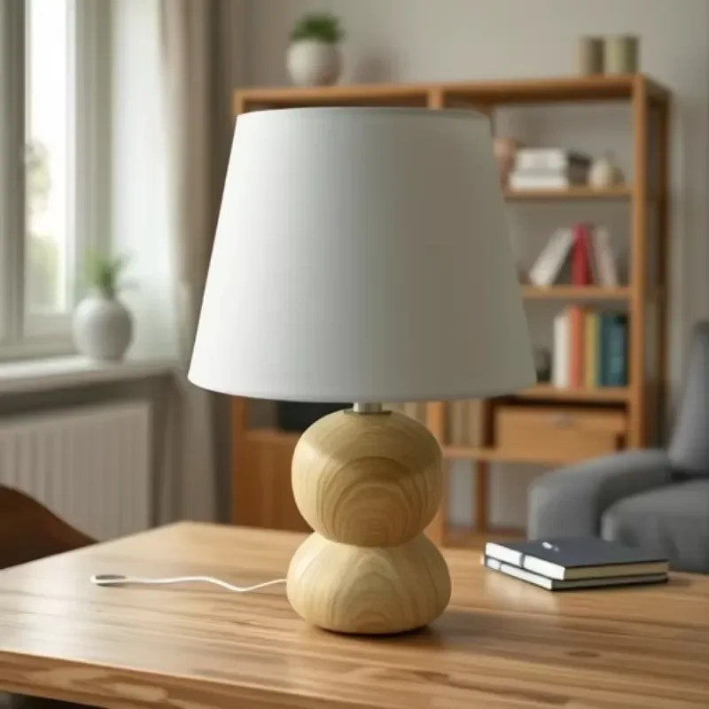 for Walnut Retro Living Room Desk Lamp New Chinese Bedside Designer Simple Hotel Bedroom Lamp