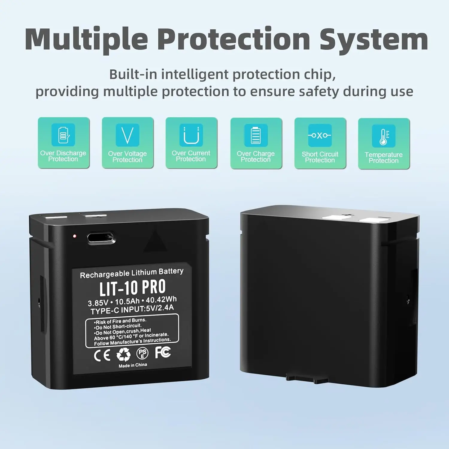 LIT-10 Pro 10500mAh Cellular Trail Camera Replacement Battery Compatible with SPYPOINT LIT-10 LM2 Link-Micro Cell-Link Series