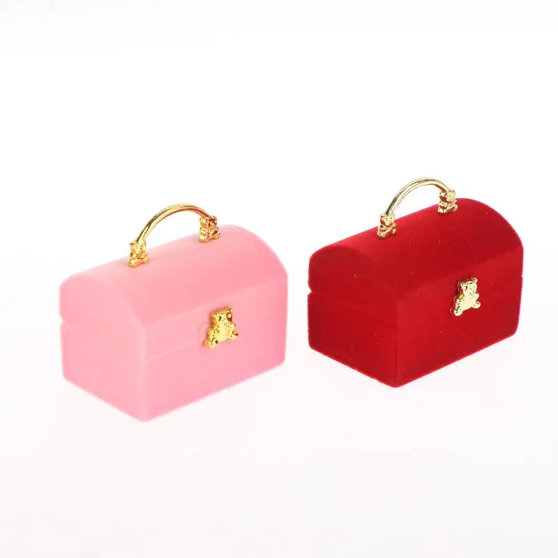 1 Stück Kleine Schmuckbox aus Samt, Hochzeitsring-Box, Halsketten-Präsentationsbox, Niedliche Bären-Geschenkbox, Behälter für Schmuckverpackungen – Detail 7