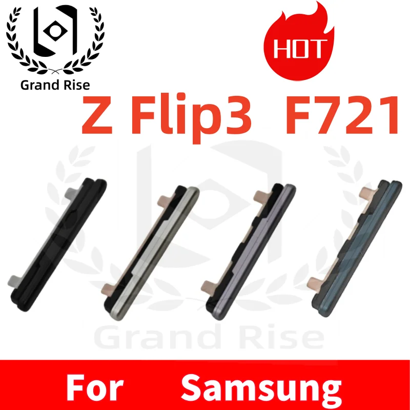 1 Uds. Botones de volumen laterales para Samsung Galaxy Z Flip3 / F721, botones de volumen arriba y abajo, teclas, botón lateral