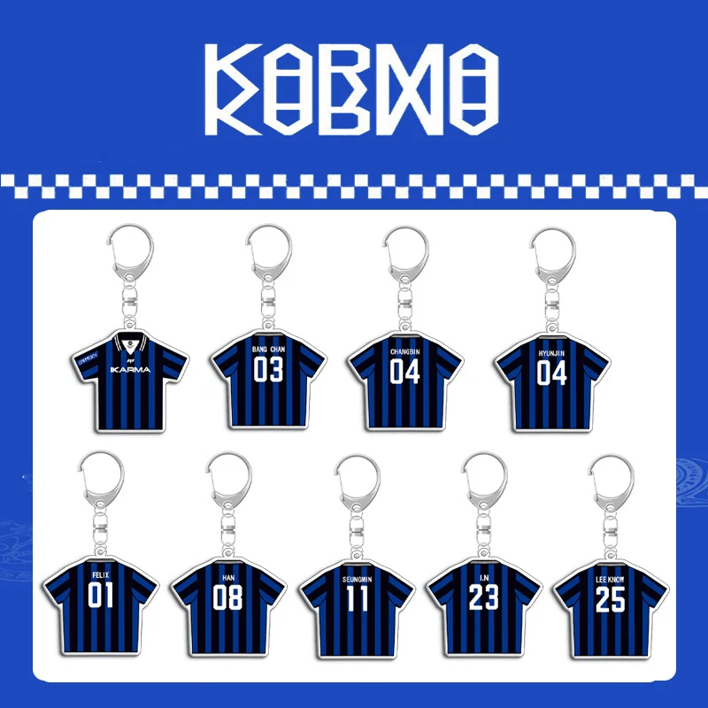 KPOP المعبود الضالة كارما ألبوم ميرش المفاتيح للنساء الرجال حفل Kawaii الاكريليك حلقة رئيسية حامل الهدايا حقيبة السيارة إكسسوارات جذابة #1