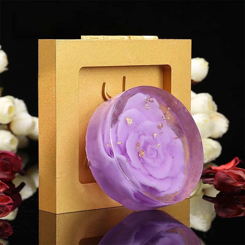 Rose round Moisturizing Lavender Flower Essential Oil Cleansing Gift Soap