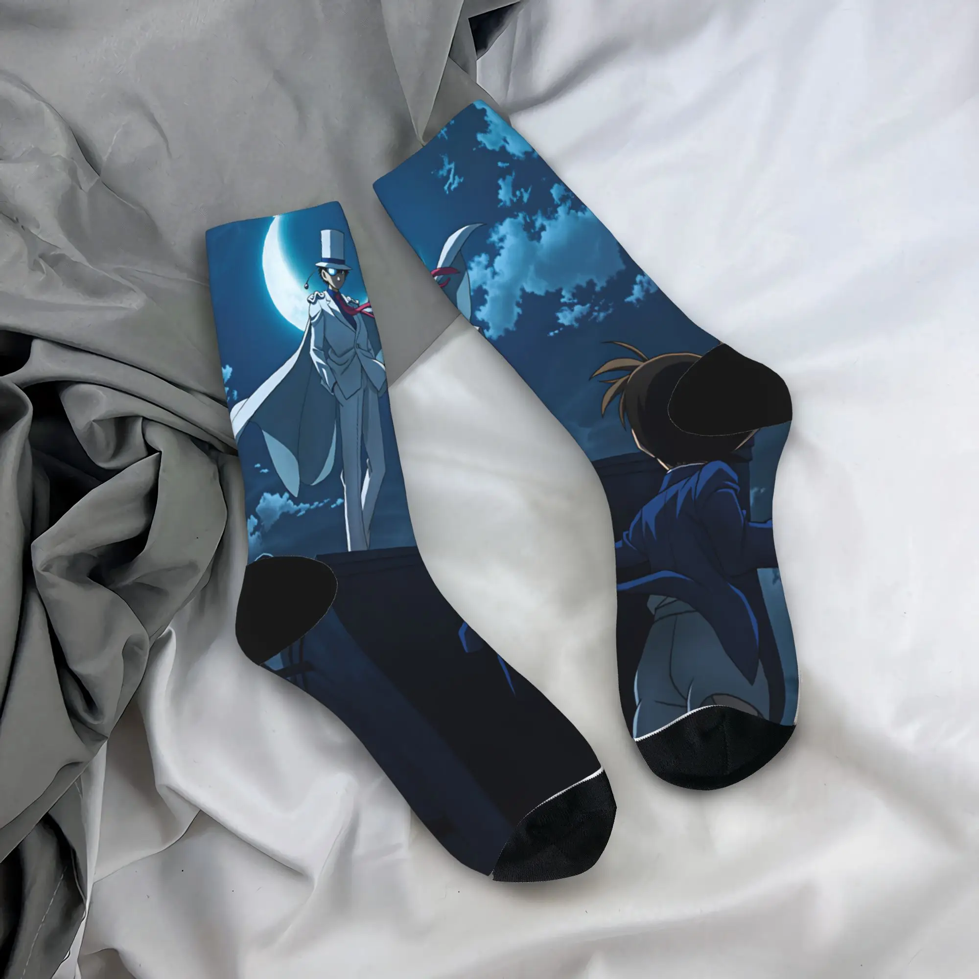 Detectives Conans Socks  Design Stockings Non Skid Adults Men Socks Warm Soft Winter Trendy Outdoor Socks