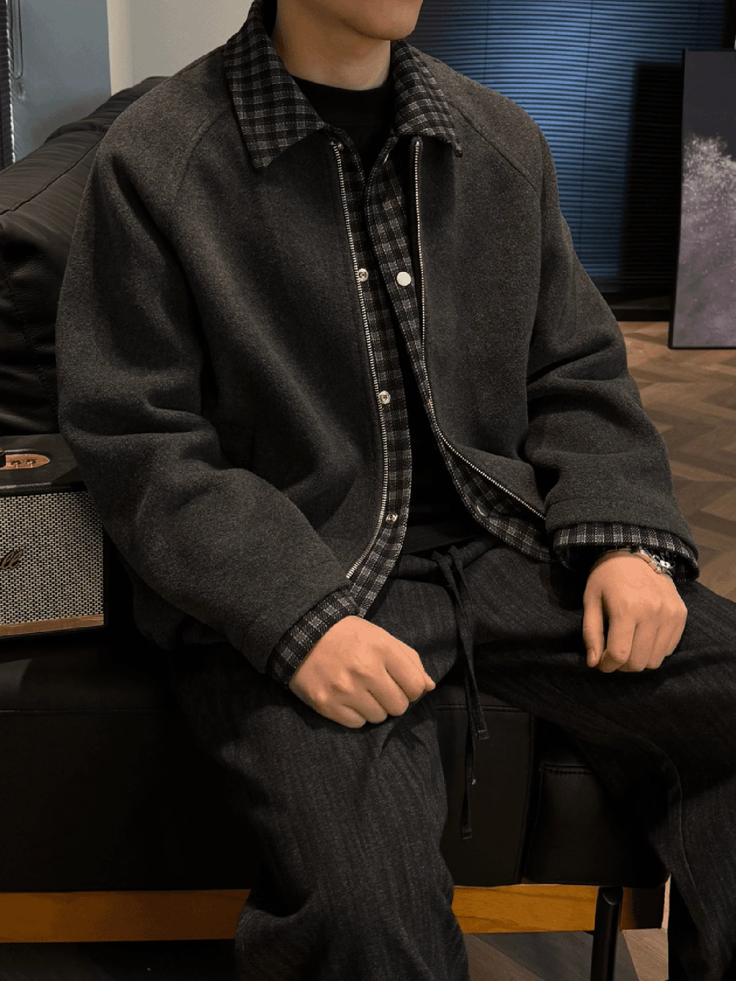 

Thiened Cotton Jaet Men's Winter Coat Woolen Mixed Cotton Outerwear Stand Fit Casual Sle Warmth Guaranteed