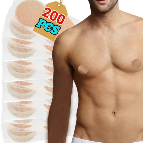 Imagen 2 del producto 2-200 Uds cubierta de pezón para hombres Color de piel pegatina de pezón Invisible desechable ultrafina antigolpes accesorio de cubierta de pezón transpirable