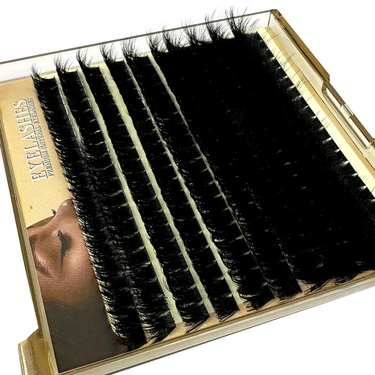 AMSDCN Flauschige, dicke Wimpernbüschel MIX D Curl Wispy Einzelne DIY Wimpernverlängerungen für sofortiges Volumen Beauty Make-up