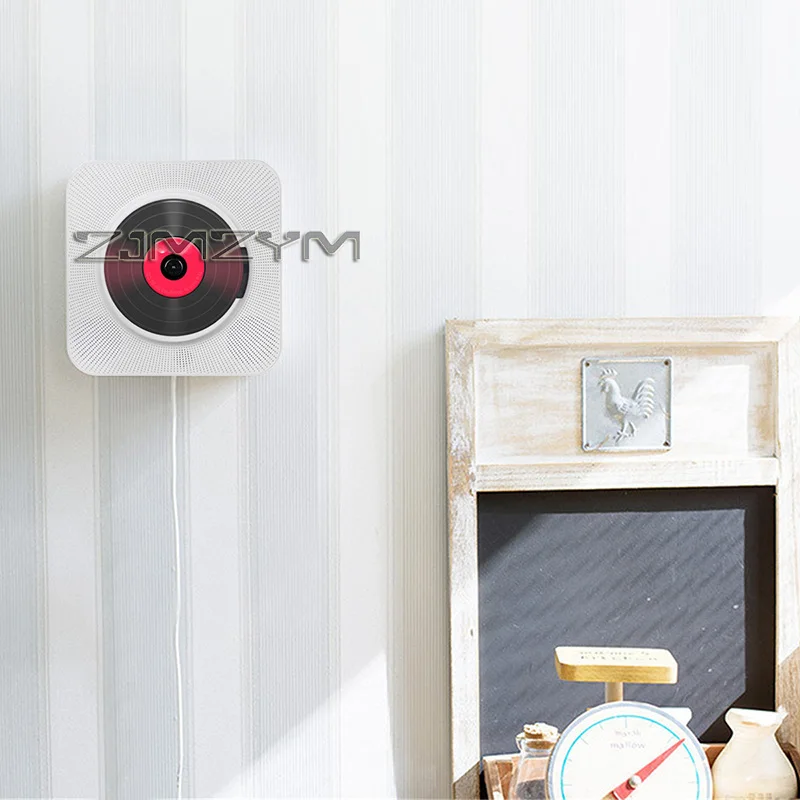 CD Player Bluetooth Speaker LED Screen Wall Mounted Music Player FM Radio 3.5mm Stereo CD /MP3 Players With Remote Control view 4