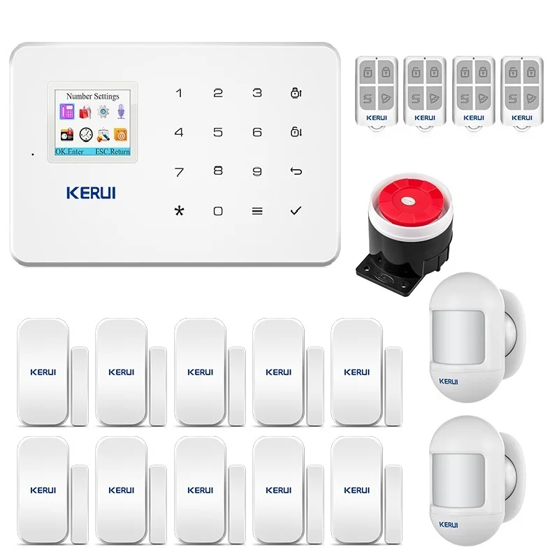 KERUI-sistema de alarma G18 de seguridad para el hogar, dispositivo antirrobo con Sensor de movimiento, gsm, Kit de casa inteligente