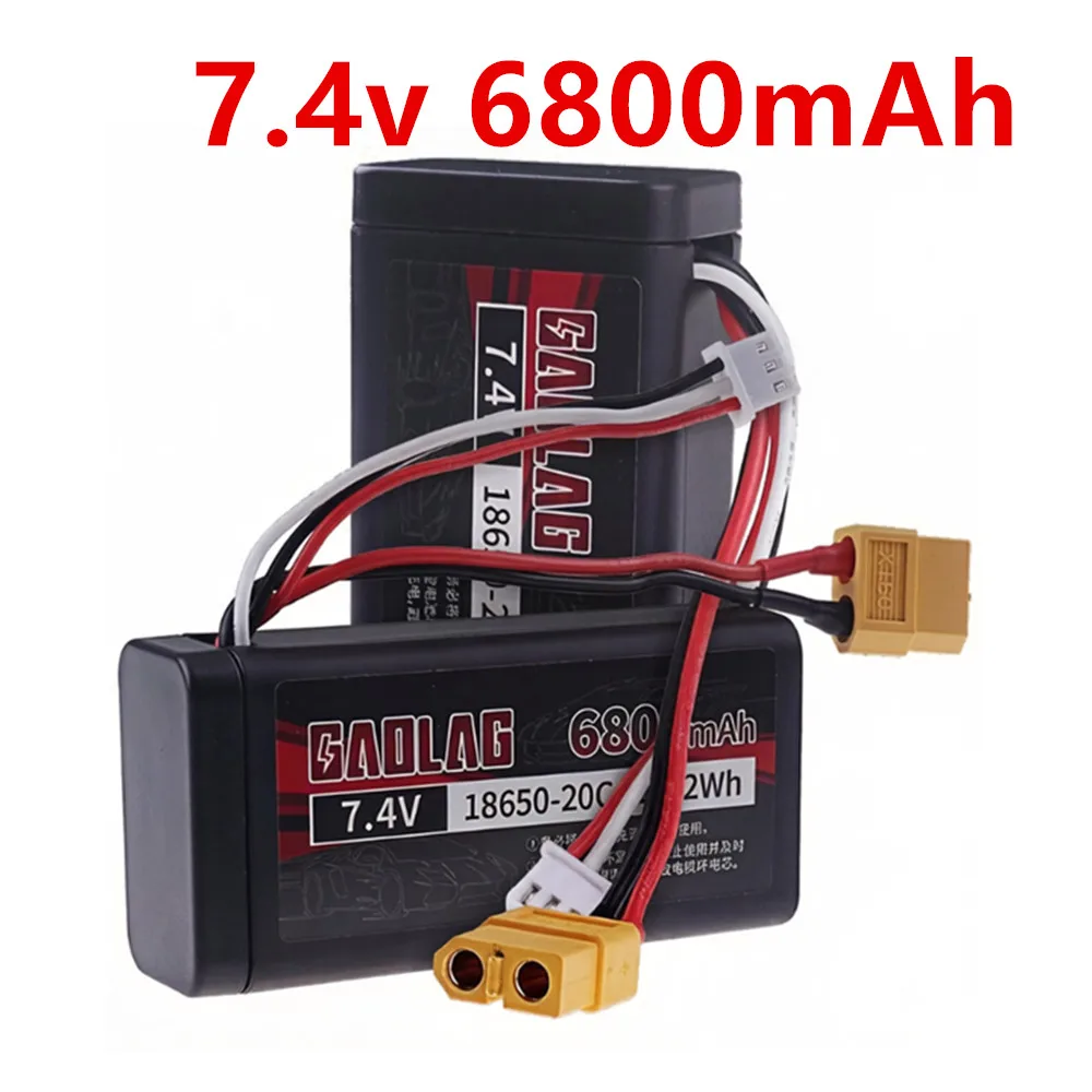 XT60 7.4V 6800mAh 2S Li-ion battery 18650 for Henglong 3818 