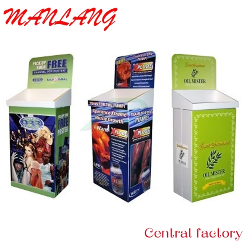 CustomCustom up retail display shelf showcase perfume Floor POS Paper Rack Cardboard dump bin Display