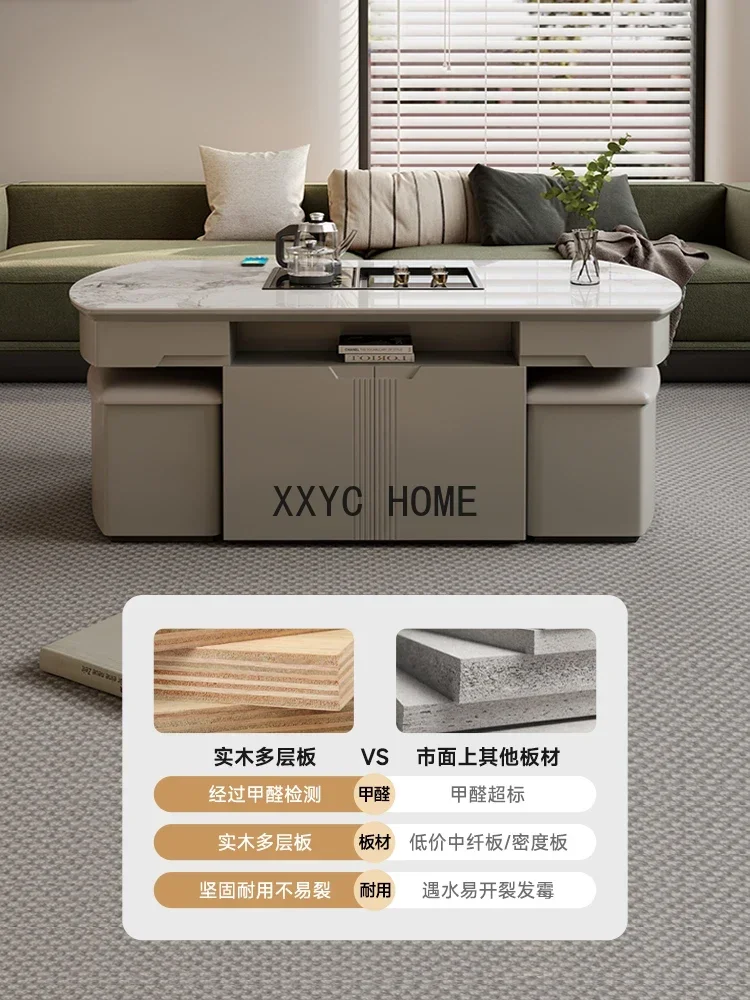 

Intelligent Electric Lifting Tea Table Living Room Home Light Luxury Advanced Automatic Tea Table Tea Making Integrated
