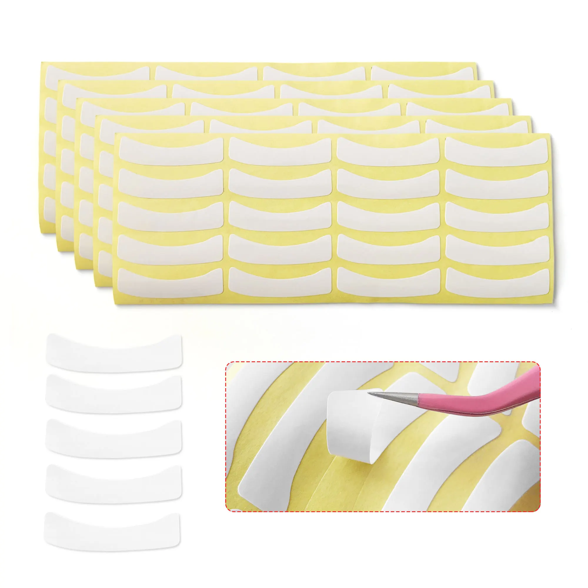 100pcs Eyelash Extension Paper Patches Grafting Lash Under Eye Pad Tips Sticker Natural Eyelashes Makeup Paper Adhesive Tape