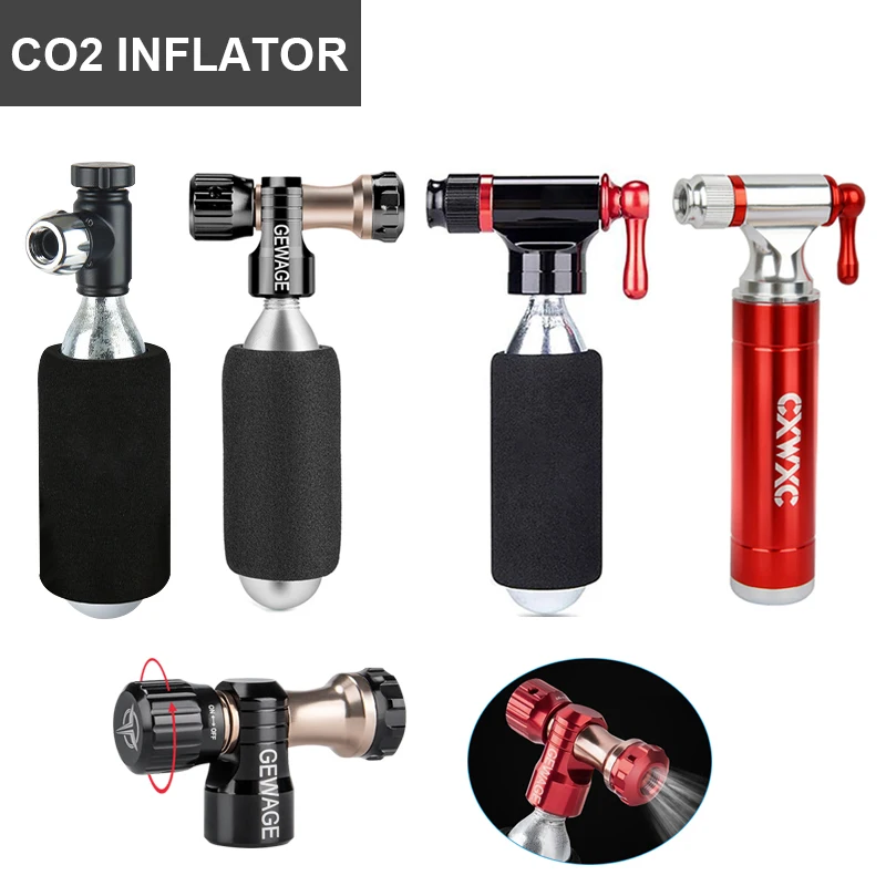 

Bicycle CO2 Inflator Pump For Bicycle Schrader Presta Adapter Aluminum Mini Pump Inflator Tire Tube Road MTB Bike CO2 Pumps