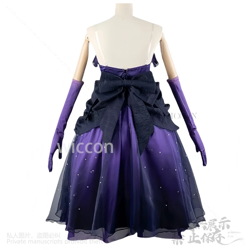 Juego de Cosplay de Anime, disfraz de Sorasaki Hina azul, púrpura, precioso vestido de noche corto brillante para fiesta, peluca de Lolita personalizada