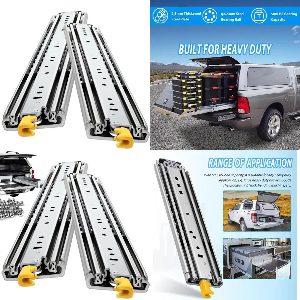 

Усиленные направляющие с шарикоподшипниками для инструментальных ящиков, выдвижные на 12-60 дюймов