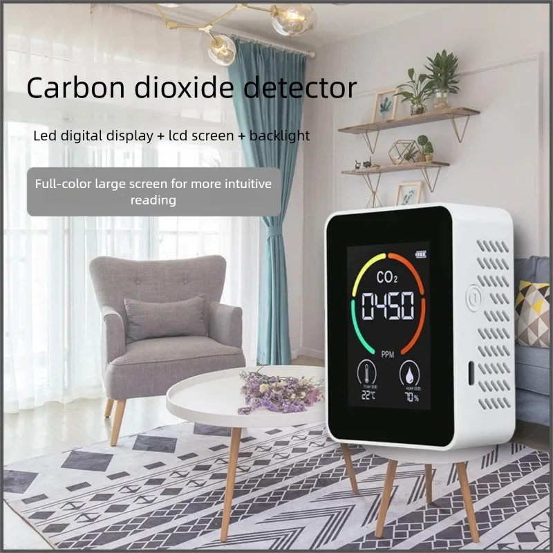

3in1 High Precision CO2 Monitor Air Quality Detector Temperature Humidity Sensor Indoor Air Tester for Home Office Bedroom