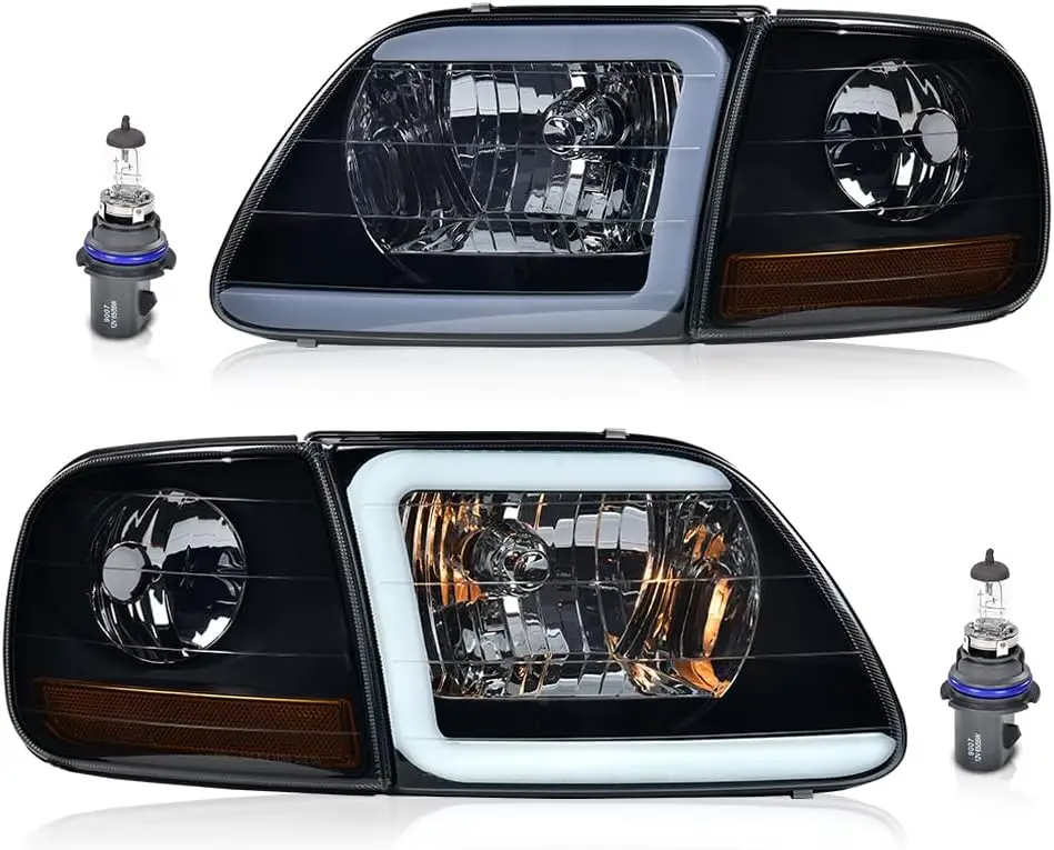 Smoke Lens Amber Reflector LED Corner Parking Lights Bumper Headlamps Compatible with 1997-2002 Ford Expedition 1998-2003 F150 1