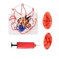Mini juego de aro de baloncesto, aro de baloncesto portátil con pelota y bomba inflable, juego de baloncesto para interiores y exteriores para niños