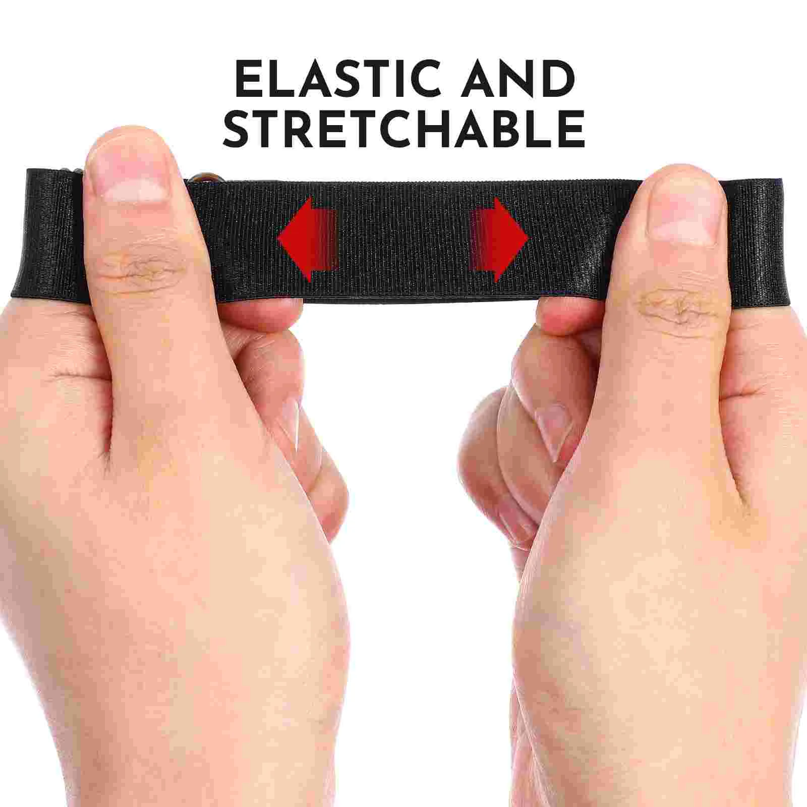 2 Pcs Mens Shirt Stay Belt Sleeve Garters for Women Non-slip Suspender Blouse Armband Black Men's