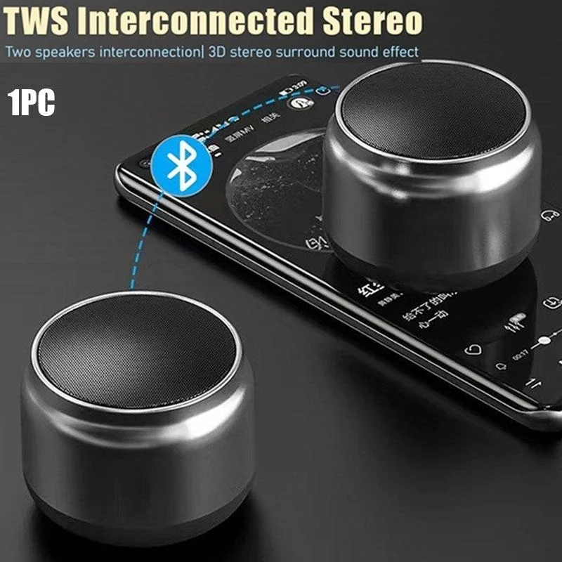 2023 New Subwoofer Portable Bluetooth Speaker Wireless Loudspeaker 1200mAh Music Player Support TWS Interconnected Clear Stereo