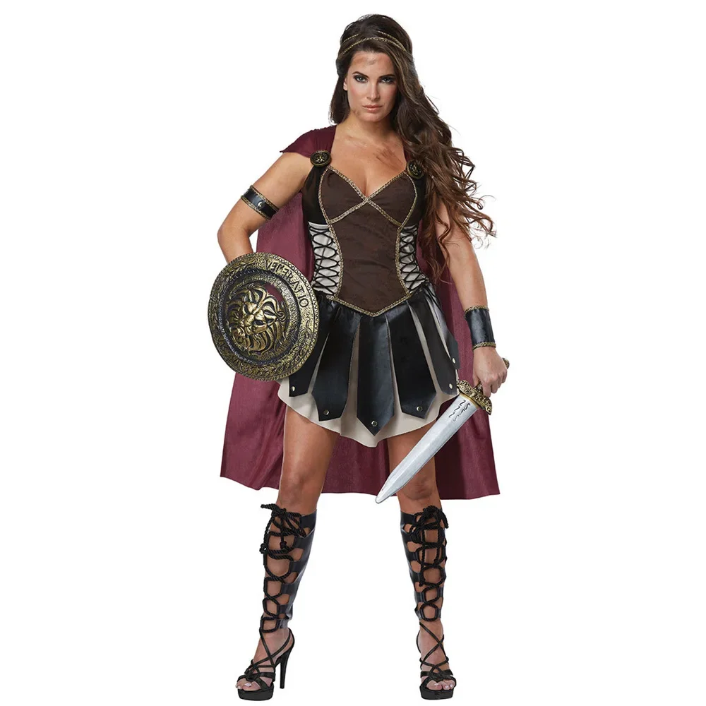 

Roman Spartan Warrior Princess Costume Women's Plus Size Gladiator Outfit