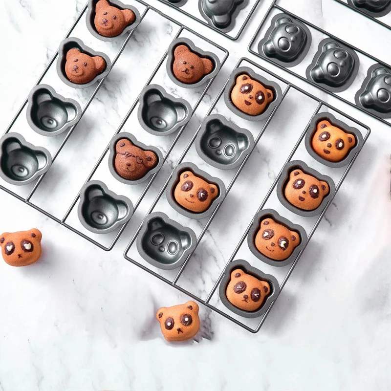 2 Piece Bear Baking Mold Pan Non-Stick Carbon Steel DIY Cute Candy Cake Mold Tools Decoration