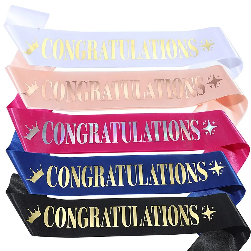 2024 160cm Congratulation Sash Party Supplies Gold Glitter Letter Celebration Photo Props Etiquette Belt Gift