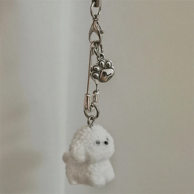 

Милый 3D Белый Бишон Собака Телефон Подвеска Брелок Для iPhone 16 15 14 Для Девочки Милый Ремешок Для Телефона Ремешок Цепочка Подарочный Браслет