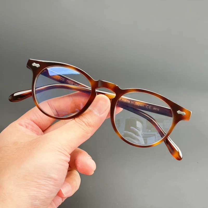 Vintage Acetate round frame Men's and women's luxury brand handmade Vintage 505 optical frames to make prescription glasses