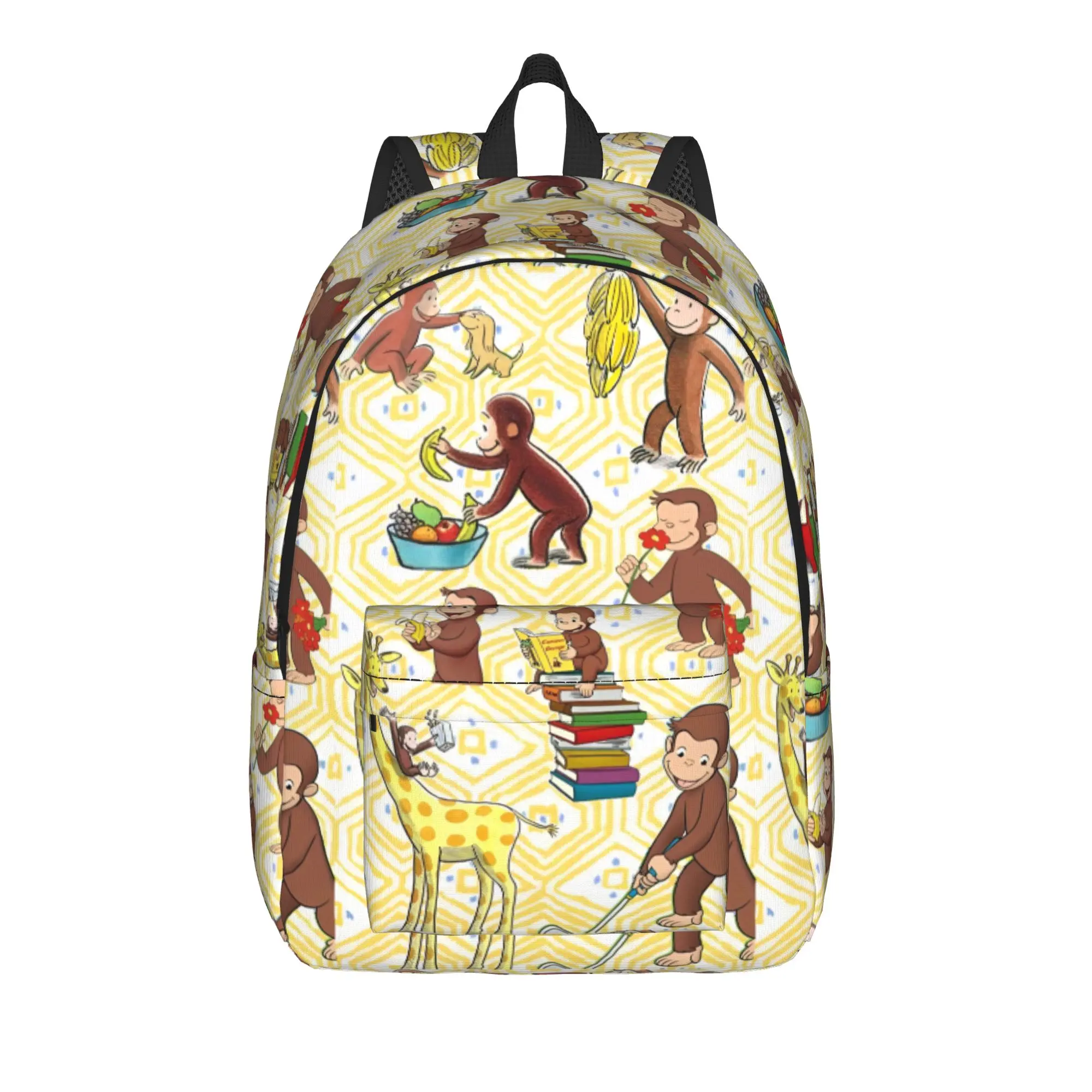 Curious George Cartoon Monkey Cool Backpack Sports Student Hiking Travel  Daypack for Men Women Laptop Shoulder Bag