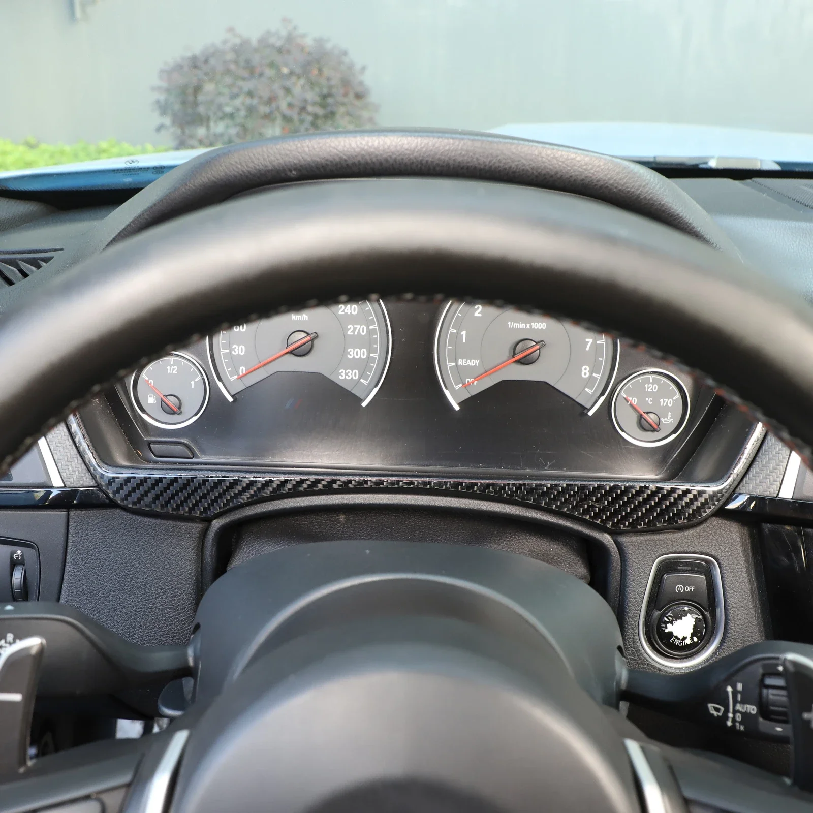 For BMW  M3 M4 3 /4 Series F30 F80 F82 F83 2013-2019 Soft Carbon Fiber Sticker Car Speedometer Frame Trim Dashboard frame